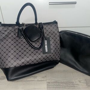 NWT steve madden red velvet lined purse with additional bag